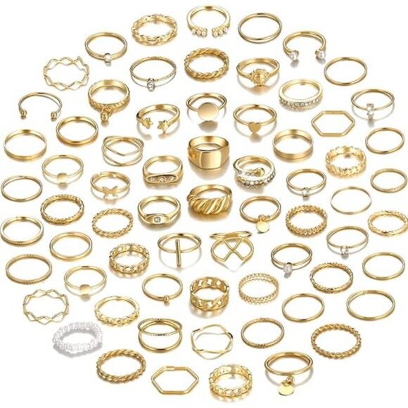 Amazon.com: YEEZII 68 Pcs Gold Knuckle Rings Set for Women  68 Pcs Gold Knuckle Rings Set, Stackable Rings Boho Joint Finger Midi Rings